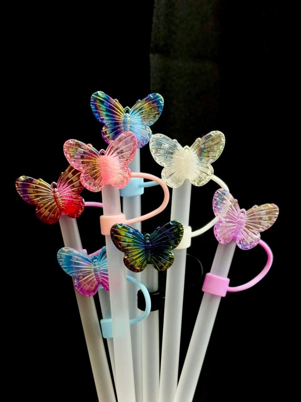 Butterfly Stanley Straw + Topper Set (Cute & Functional Combo)