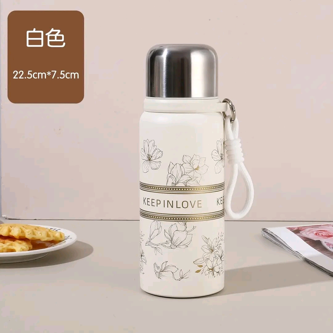Elegant Floral Insulated Thermal Cup