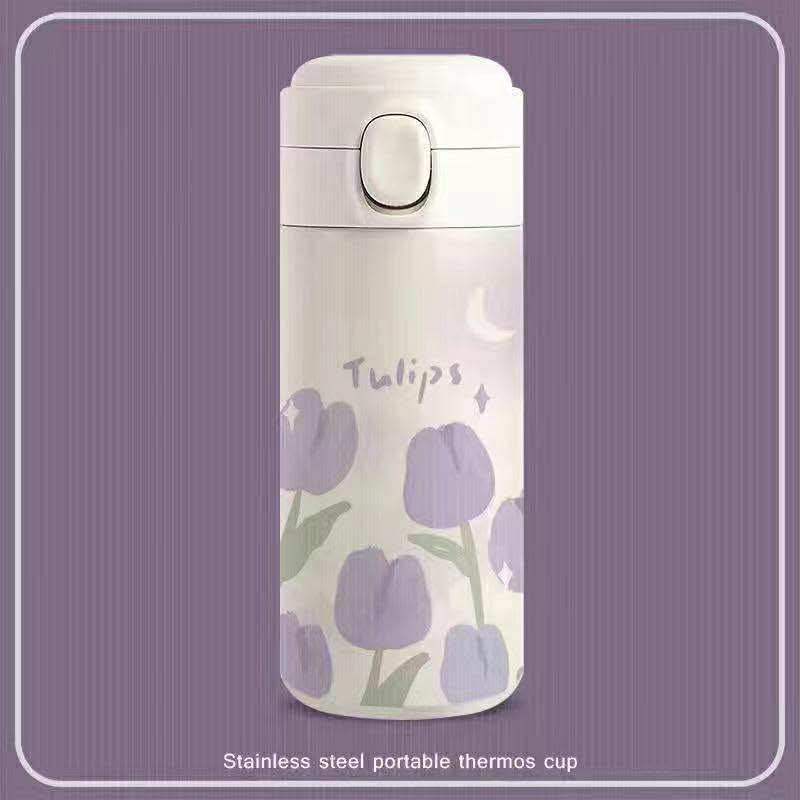 Stylish Insulated Push-Button Thermos Cup