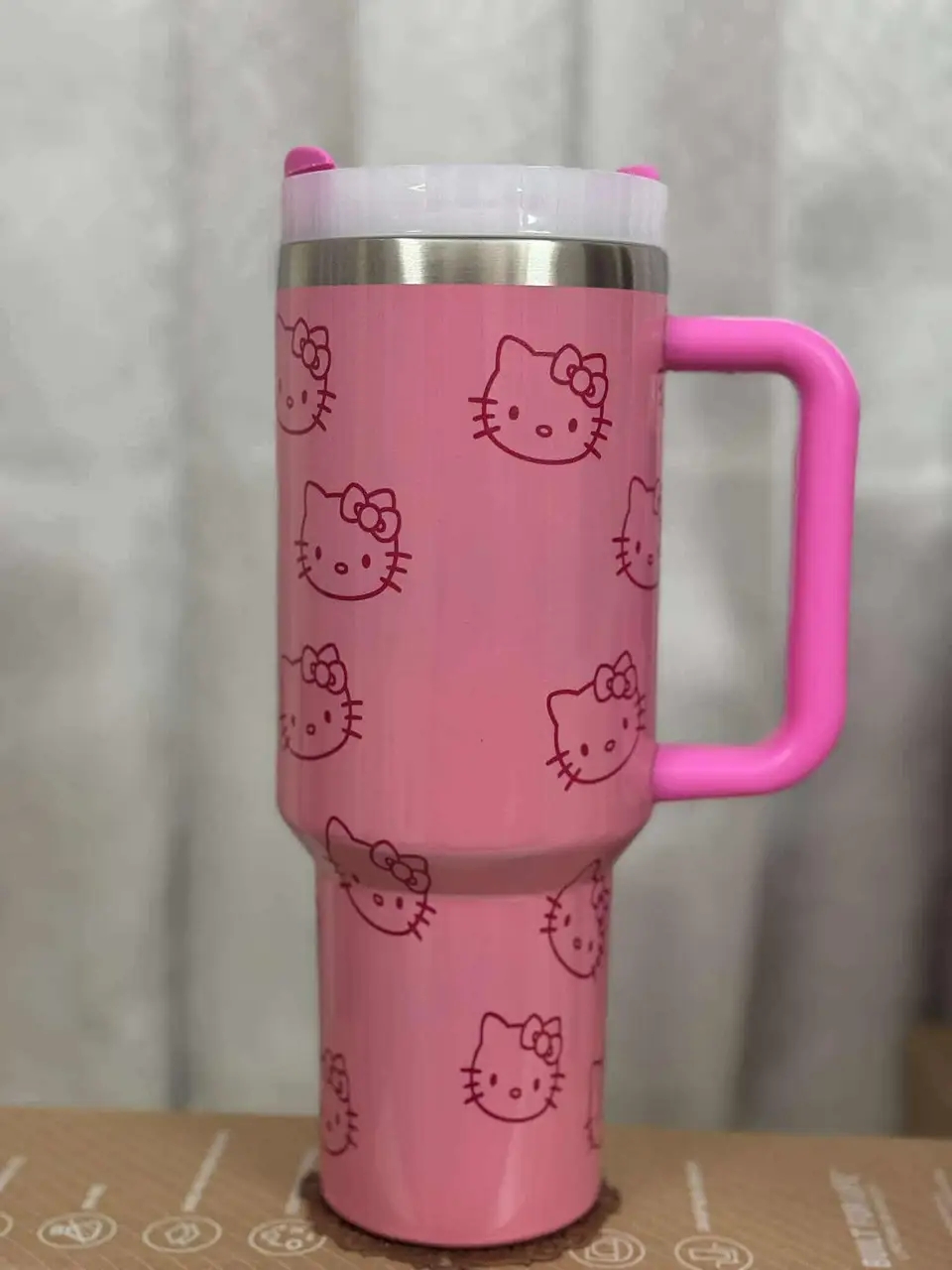40Oz Sanrio Hello Kitty Stainless Steel Insulated Mug with Handle Straw Mugs Large Capacity Thermos Drinks Coke Cups Mug