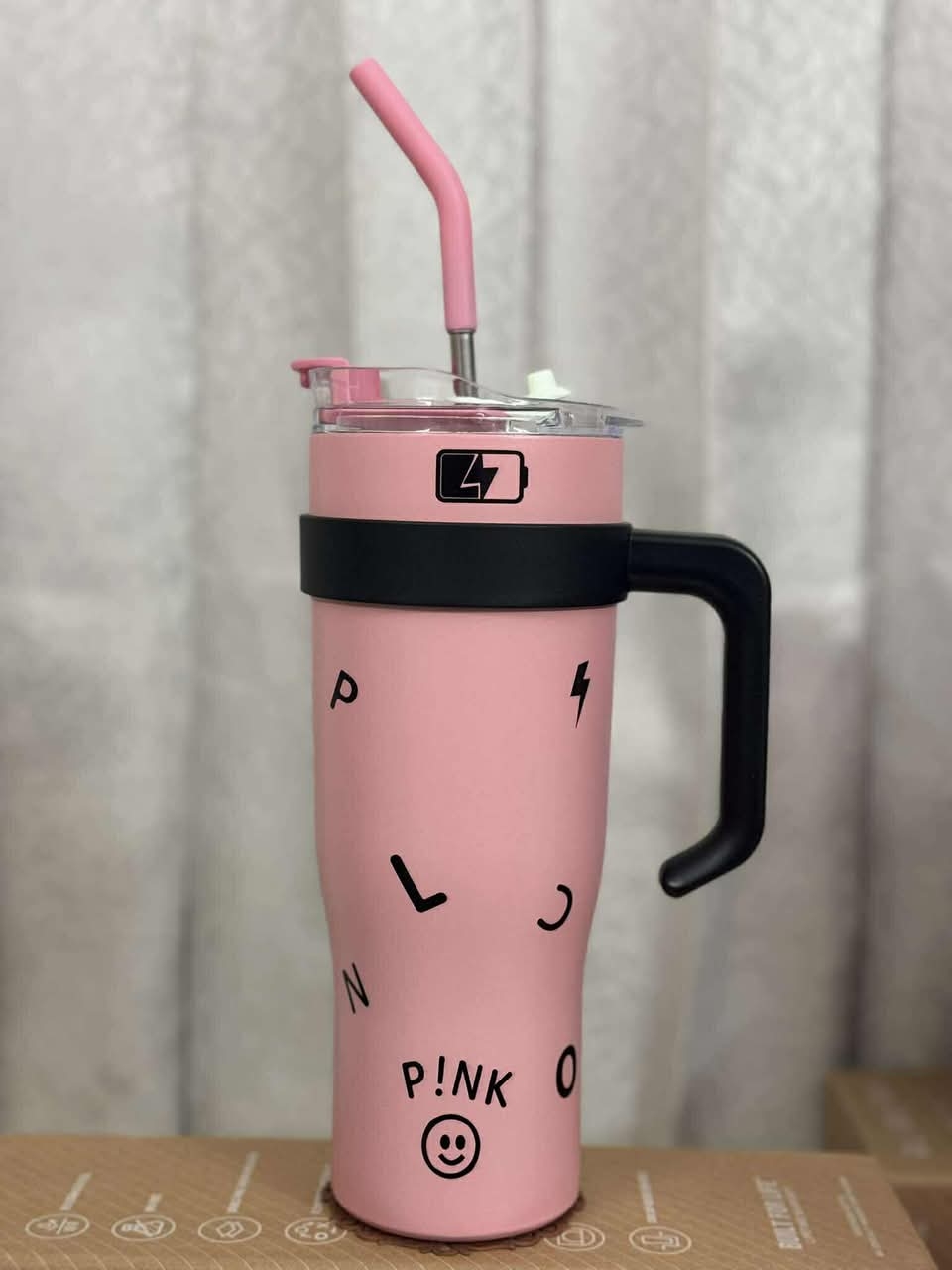 1200ML Stainless Steel Vacuum Insulated Tumbler Large-capacity Water Bottle Thermos Straw Cup