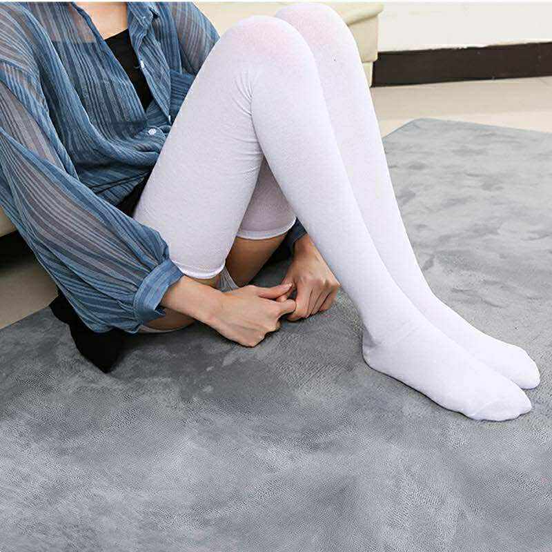 Elegant Thermal Thigh-High Stockings – Premium Cotton-Acrylic Blend, Opaque Knee-Length for Women